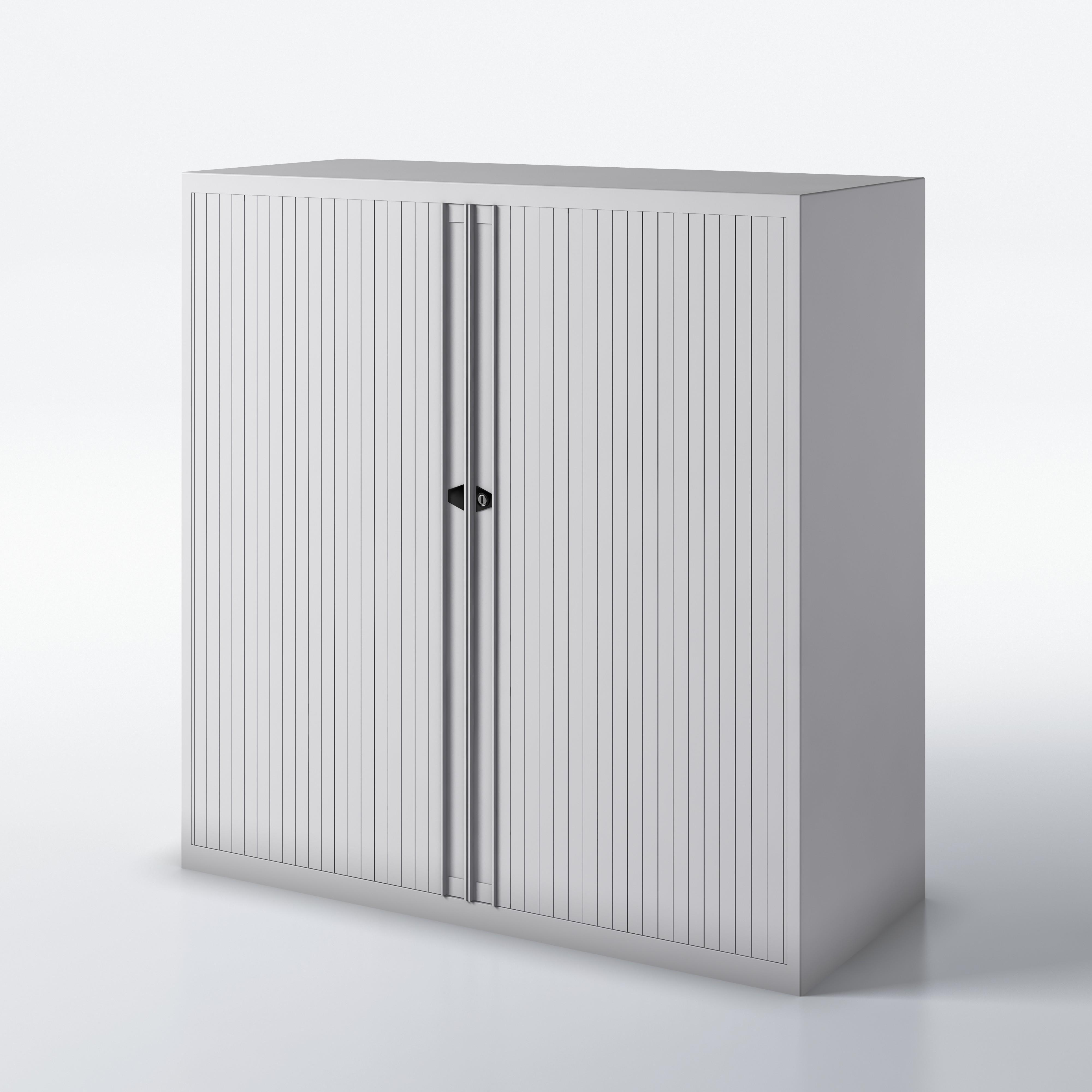 Bisley Rollladenschrank EuroTambour, 2 Fachböden, 2,5 OH, B 1000 mm, Korpus/Rollladen: Lichtgrau