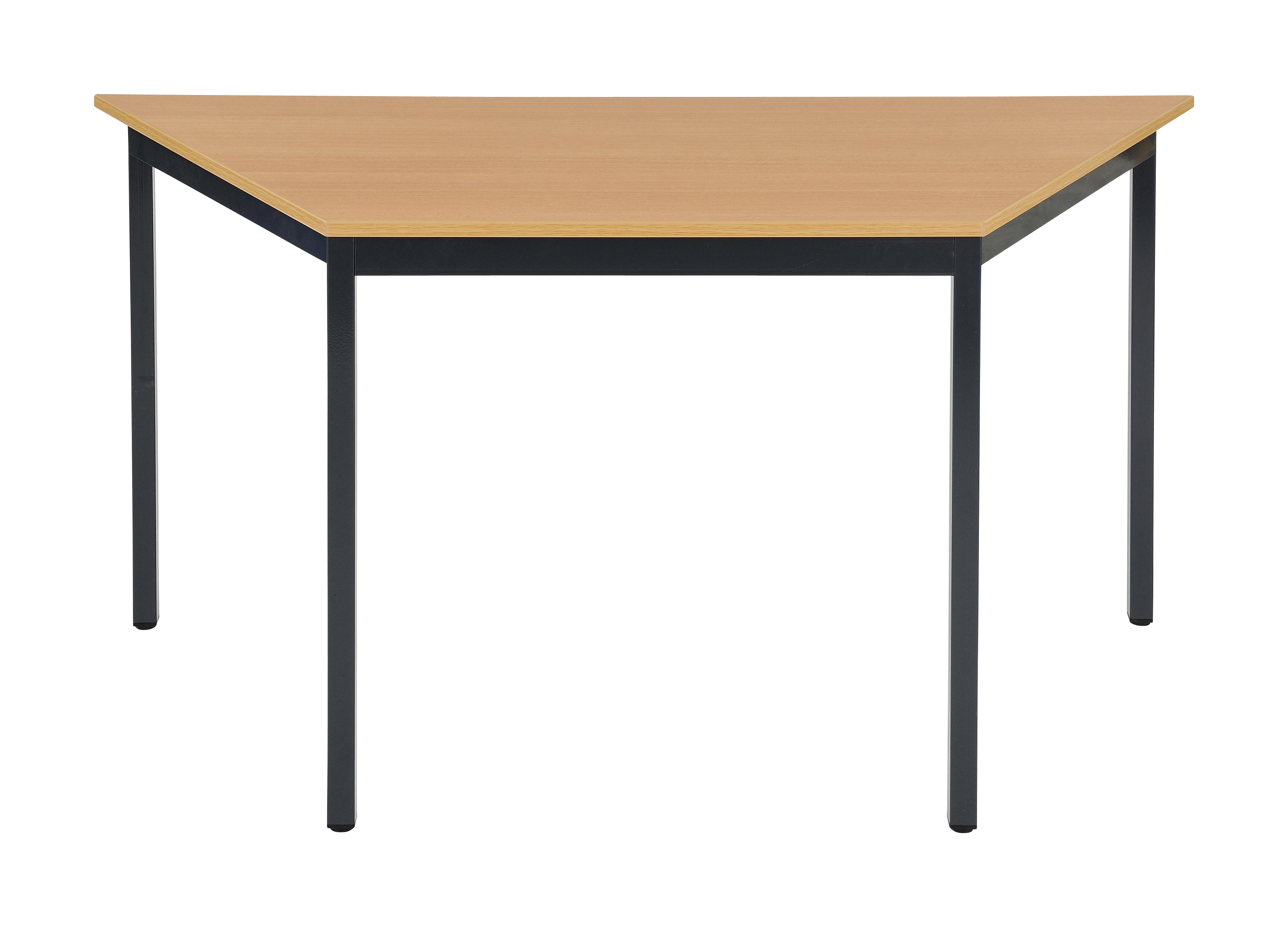 Bisley Mehrzwecktisch, Trapez, Gestell pulverbeschichtet, schwarz-buche, 1200x600