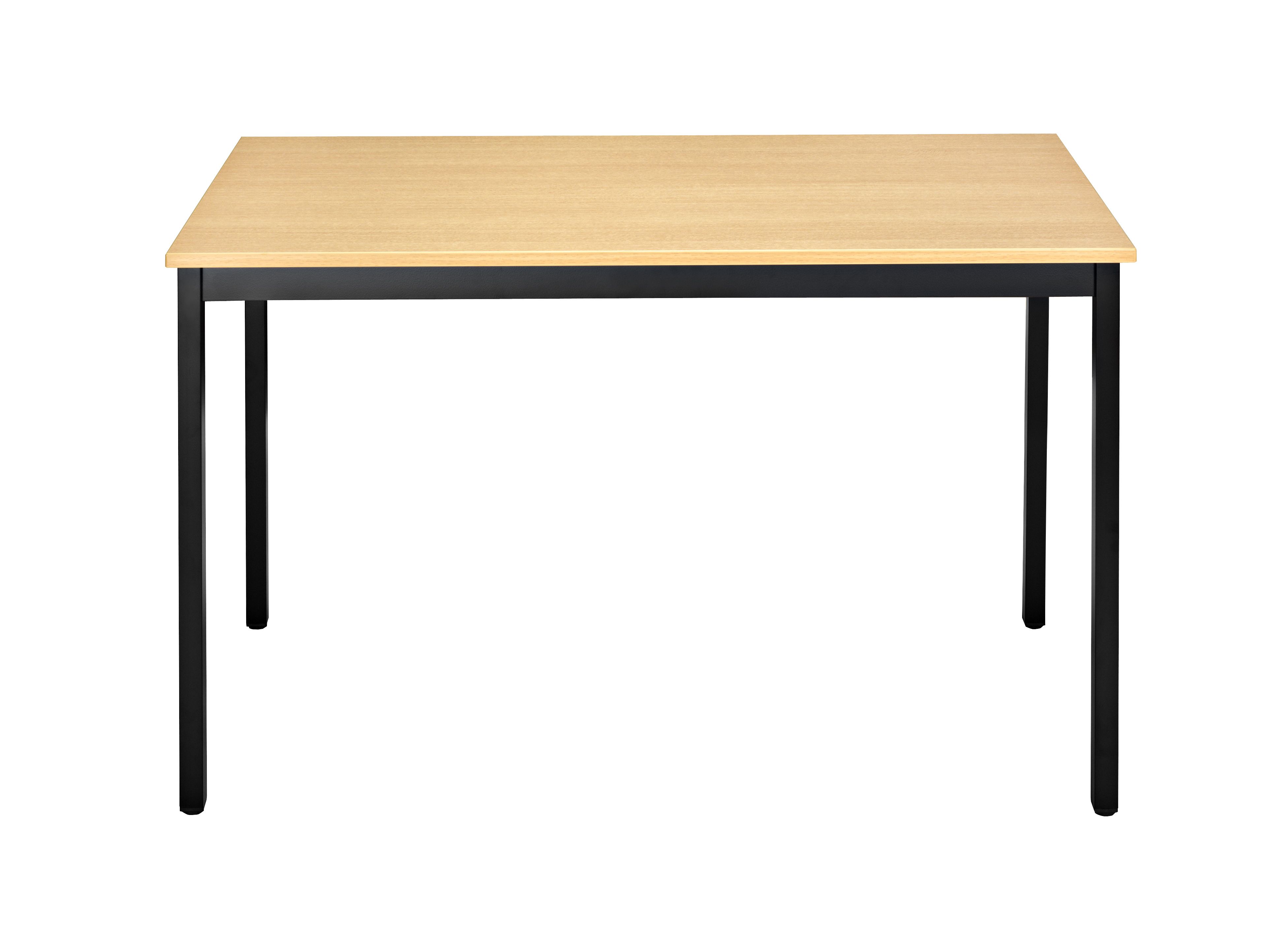 Bisley Mehrzwecktisch, rechteckig, Gestell pulverbeschichtet, schwarz-buche, 1400x800