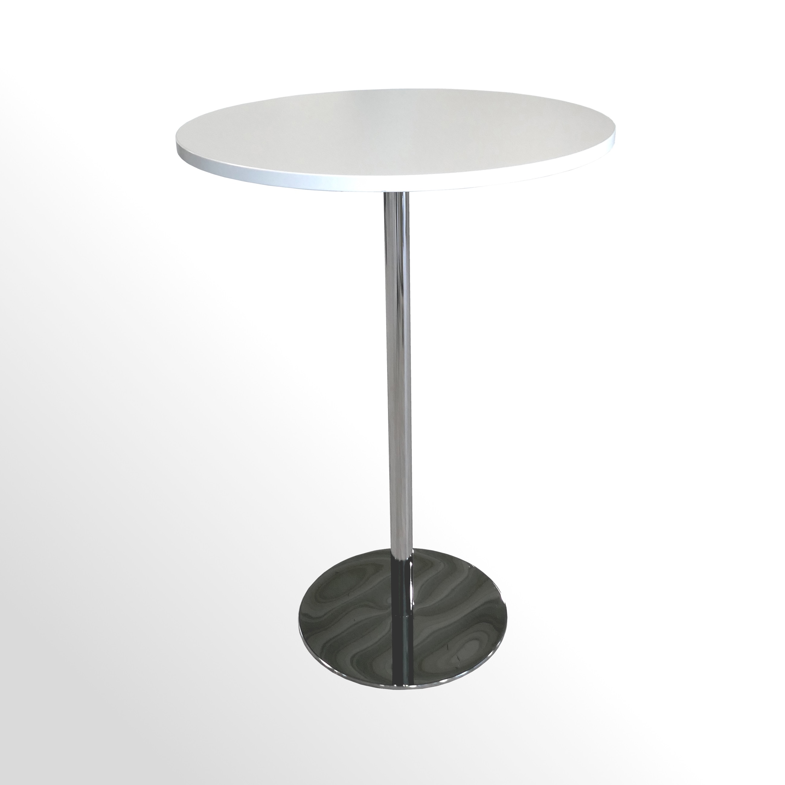 Günstiger Besprechungstisch - Stehtisch - Ø 800 mm - Weiß/Chrom