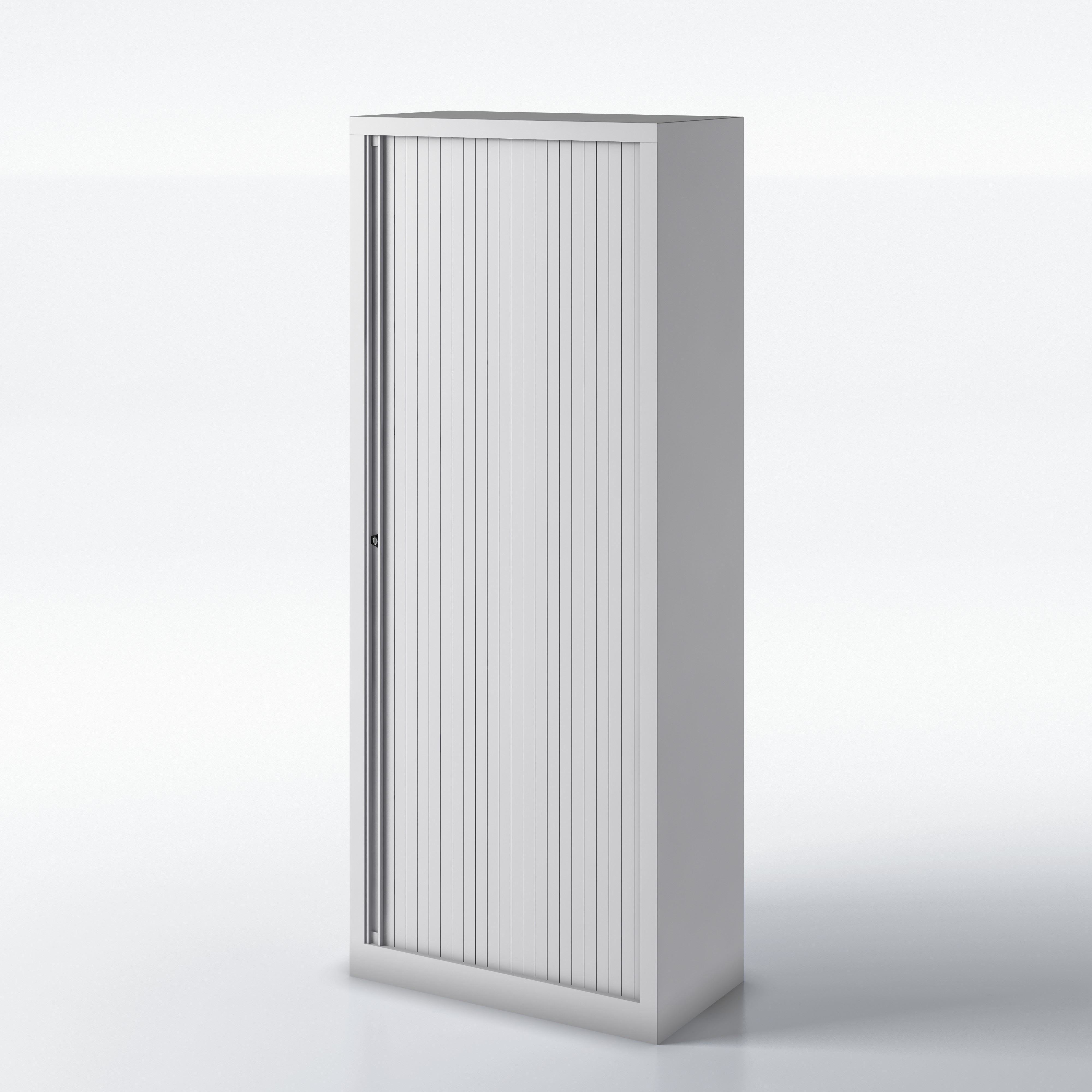 Bisley Rollladenschrank EuroTambour, 4 Fachböden, 5 OH, B 800 mm, Korpus/Rolllade: Lichtgrau