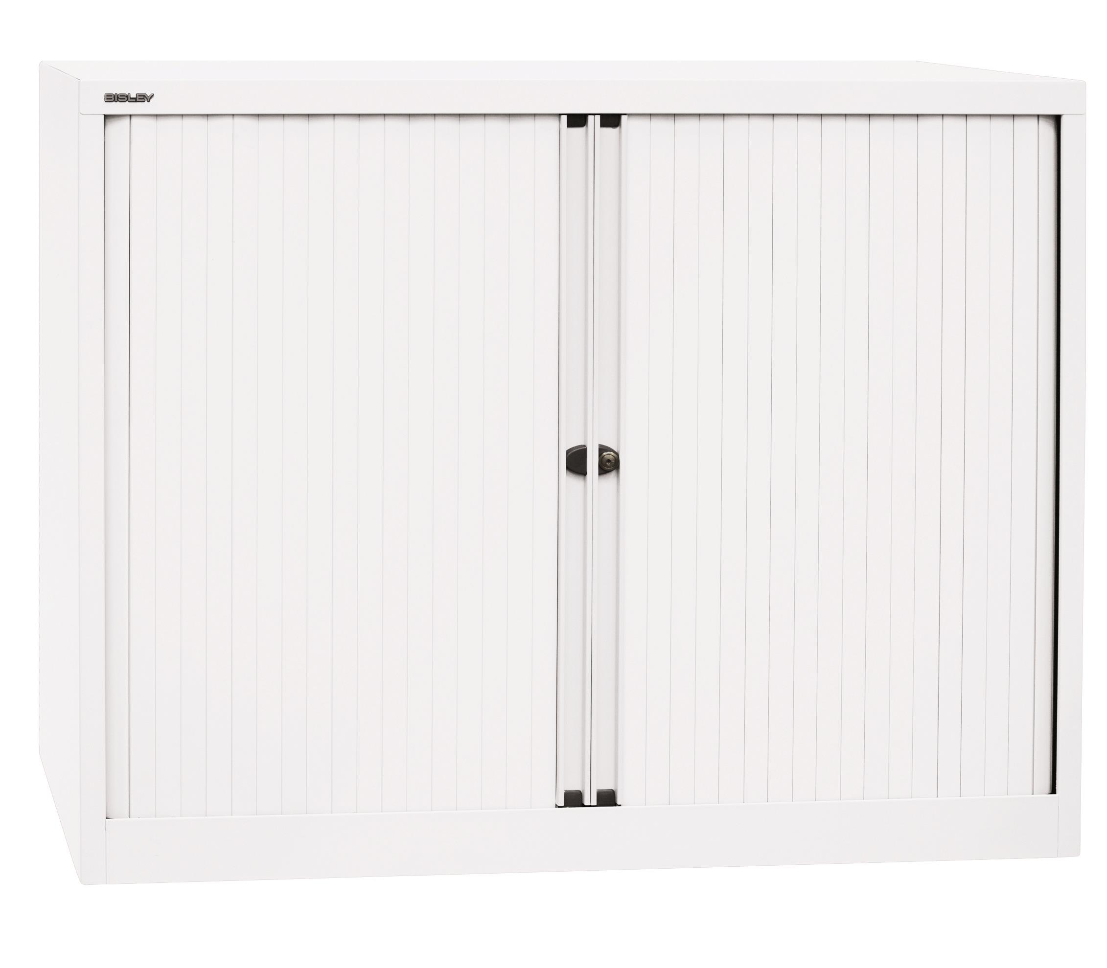 Bisley Rollladenschrank EuroTambour, 2 Fachböden, 2,5 OH, B 1200 mm, Korpus/Rollladen: Verkehrsweiss