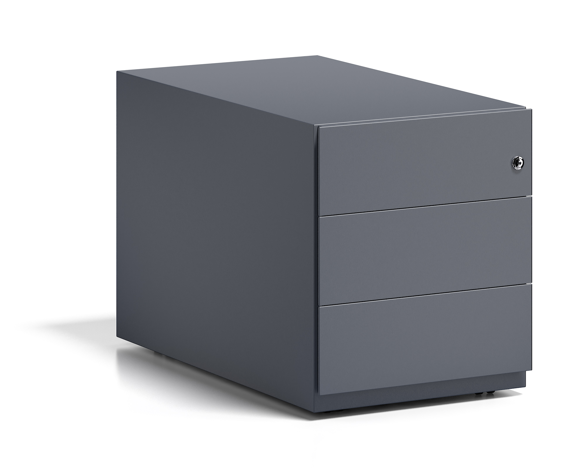 Bisley Rollcontainer Note™ mit Griffleiste, 3 Universalschubladen; T 775 mm