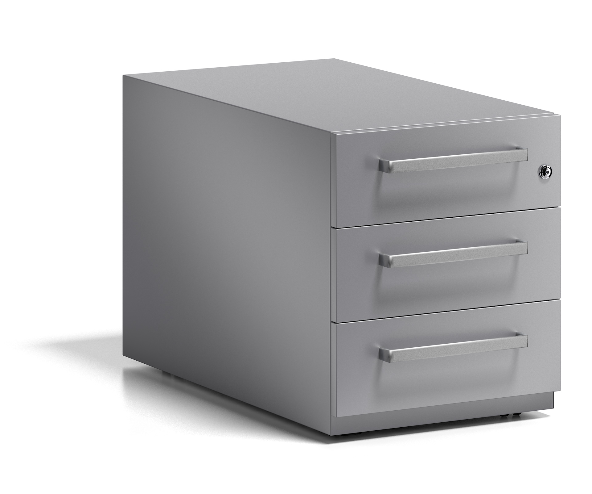Bisley Rollcontainer Note™ mit Griff, 3 Universalschubladen; T 775 mm