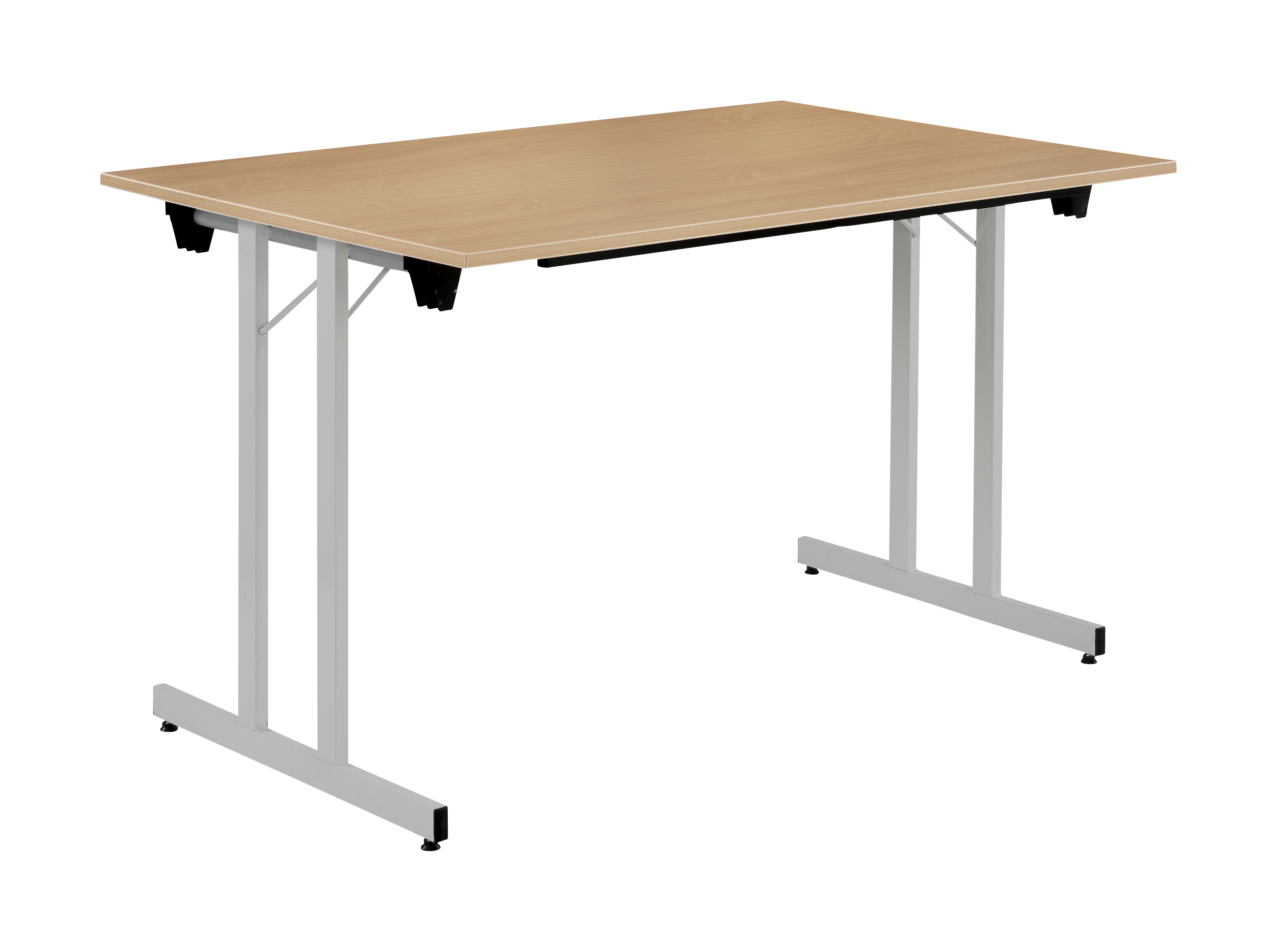 Bisley Klapptisch, Gestell aus Stahl, pulverbeschichtet, aluminium-buche; B 1200 x T 600 mm