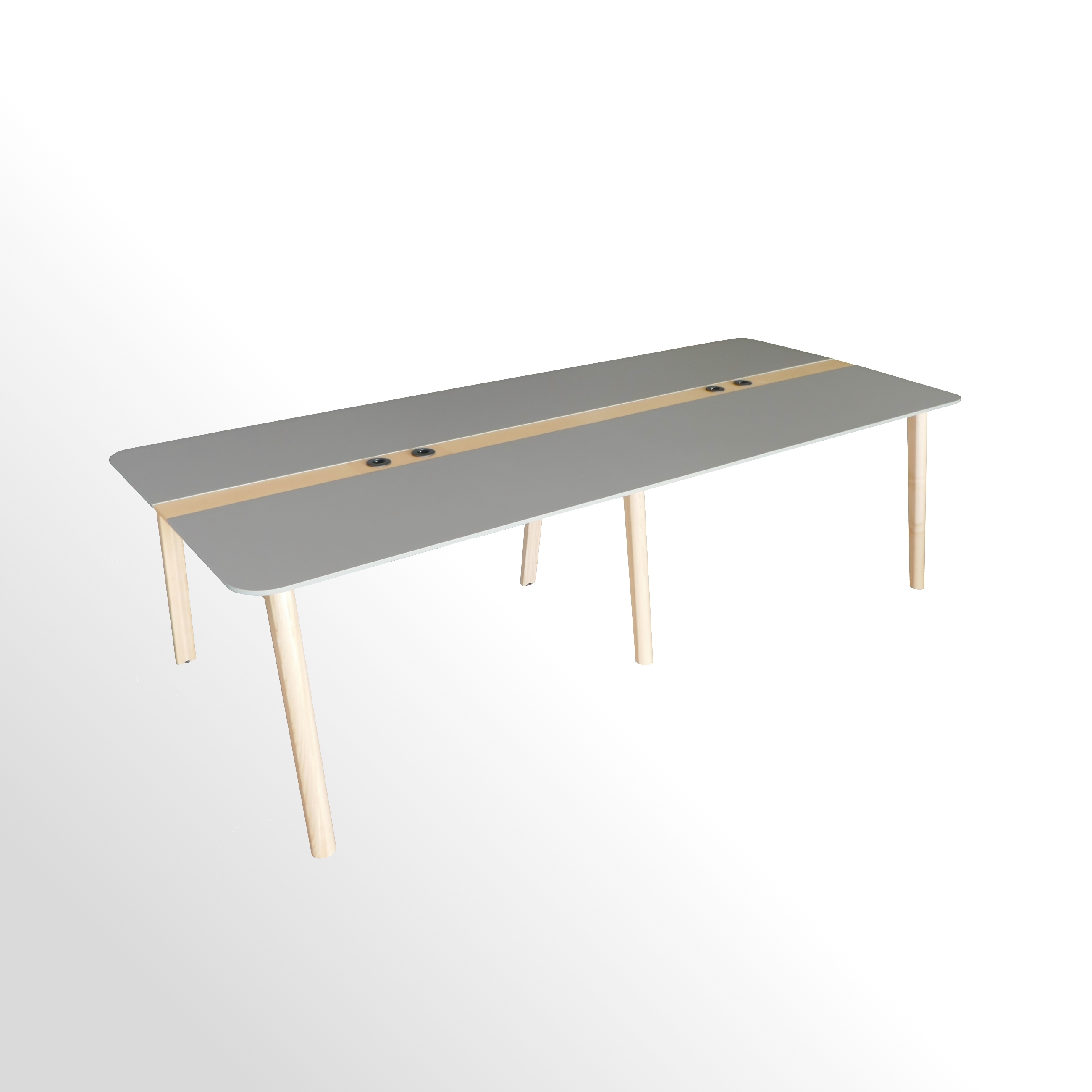 Günstiger Besprechungs- und Konferenztisch - Perlgrau/Esche natur - 2800 x 1200 mm
