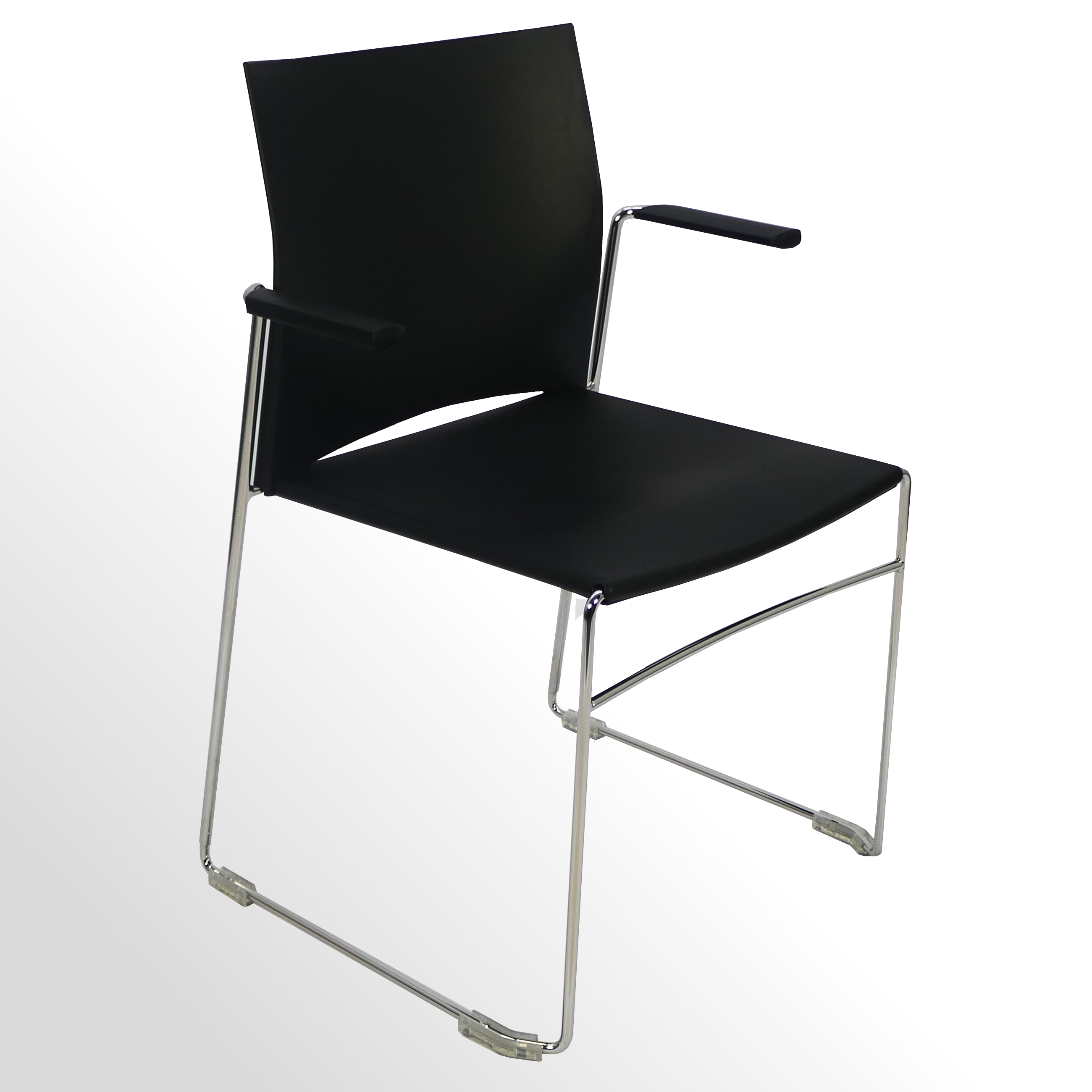 Besucherstuhl-Profim-Ariz-mit-Armlehnen-R-cken-u-Sitz-schwarz-Kunststoff-1 Günstiger Besucherstuhl - Praxisstuhl - Kunststoff schwarz
