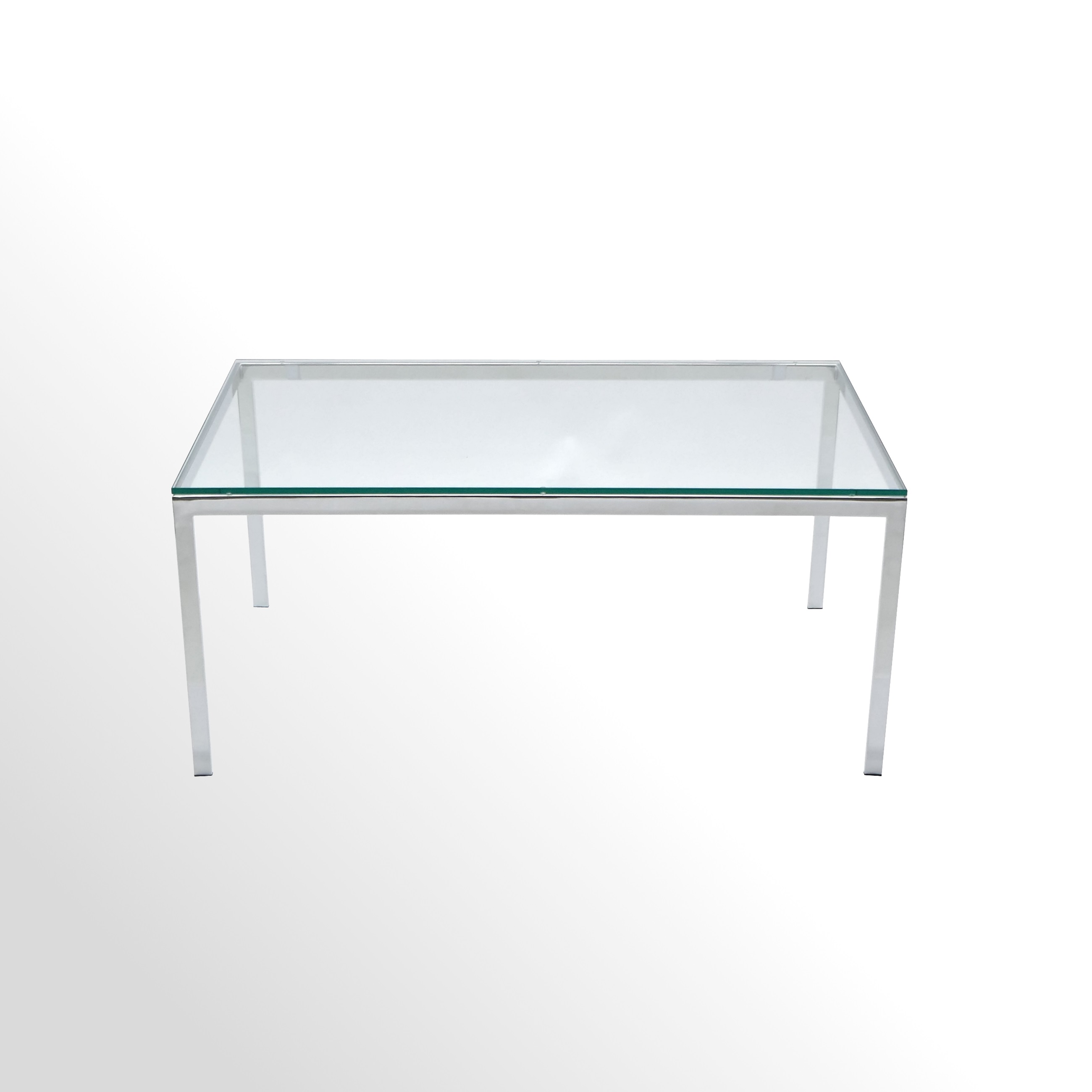 Hochwertiger Loungetisch - Beistelltisch mit Klarglasplatte und Chrom-Gestell
