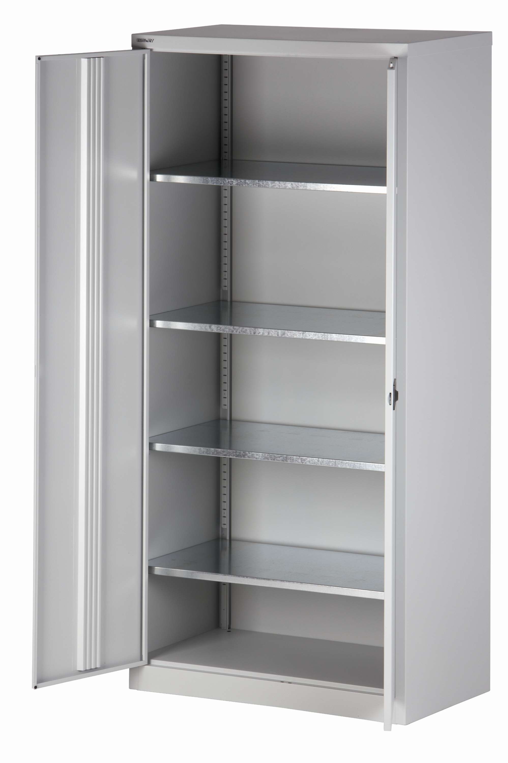 Bisley Flügeltürenschrank Universal, 4 verzinkte Fachböden, 5 OH, T 500 mm