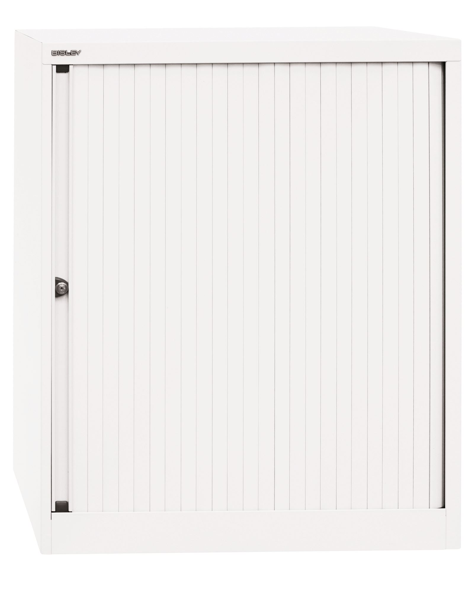 Bisley Rollladenschrank EuroTambour, 2 Fachböden, 2,5 OH, B 800 m, Korpus/Rolllade: Verkehrsweiß