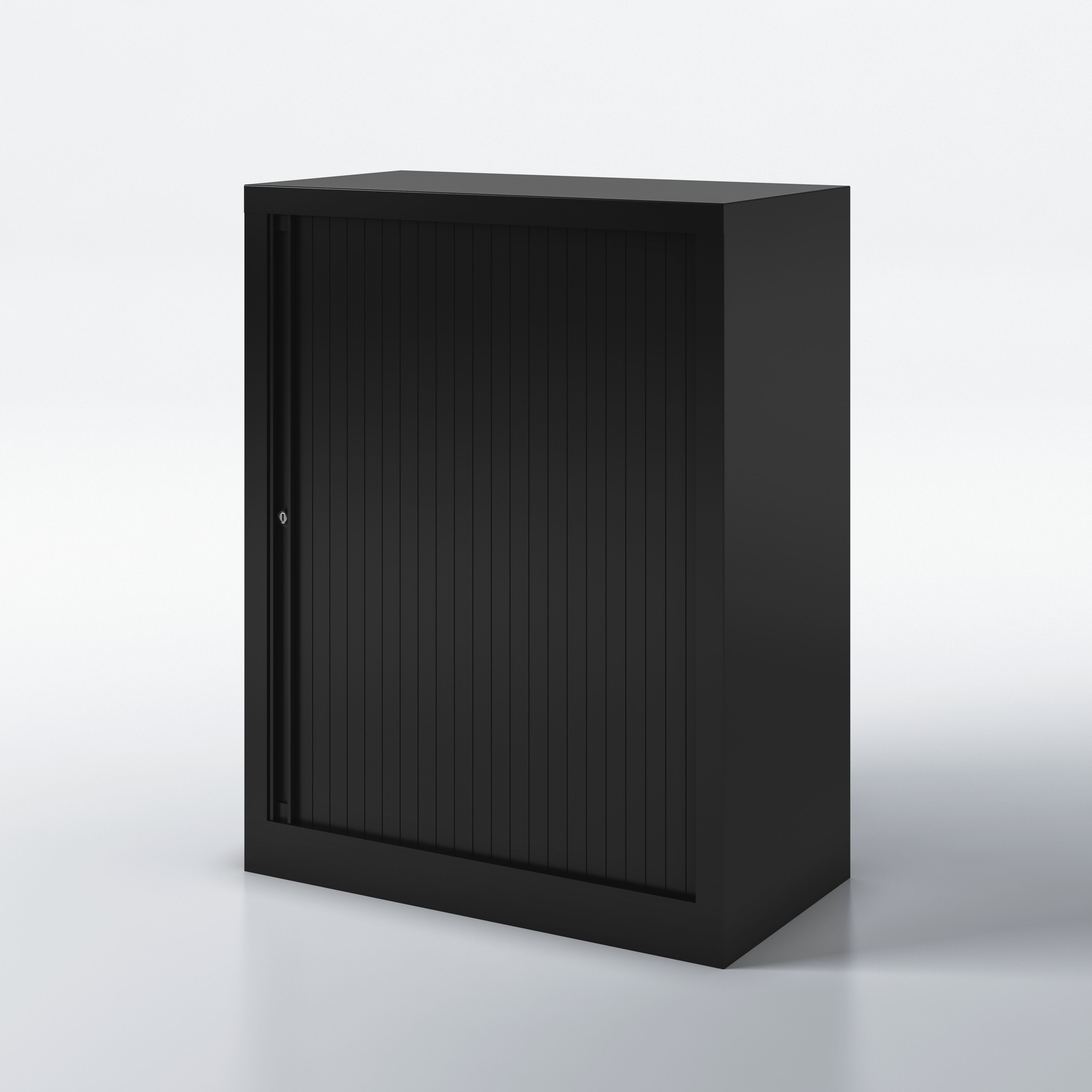 Bisley Rollladenschrank EuroTambour, 2 Fachböden, 2,5 OH, B 800 mm, Korpus/Rollladen: Schwarz