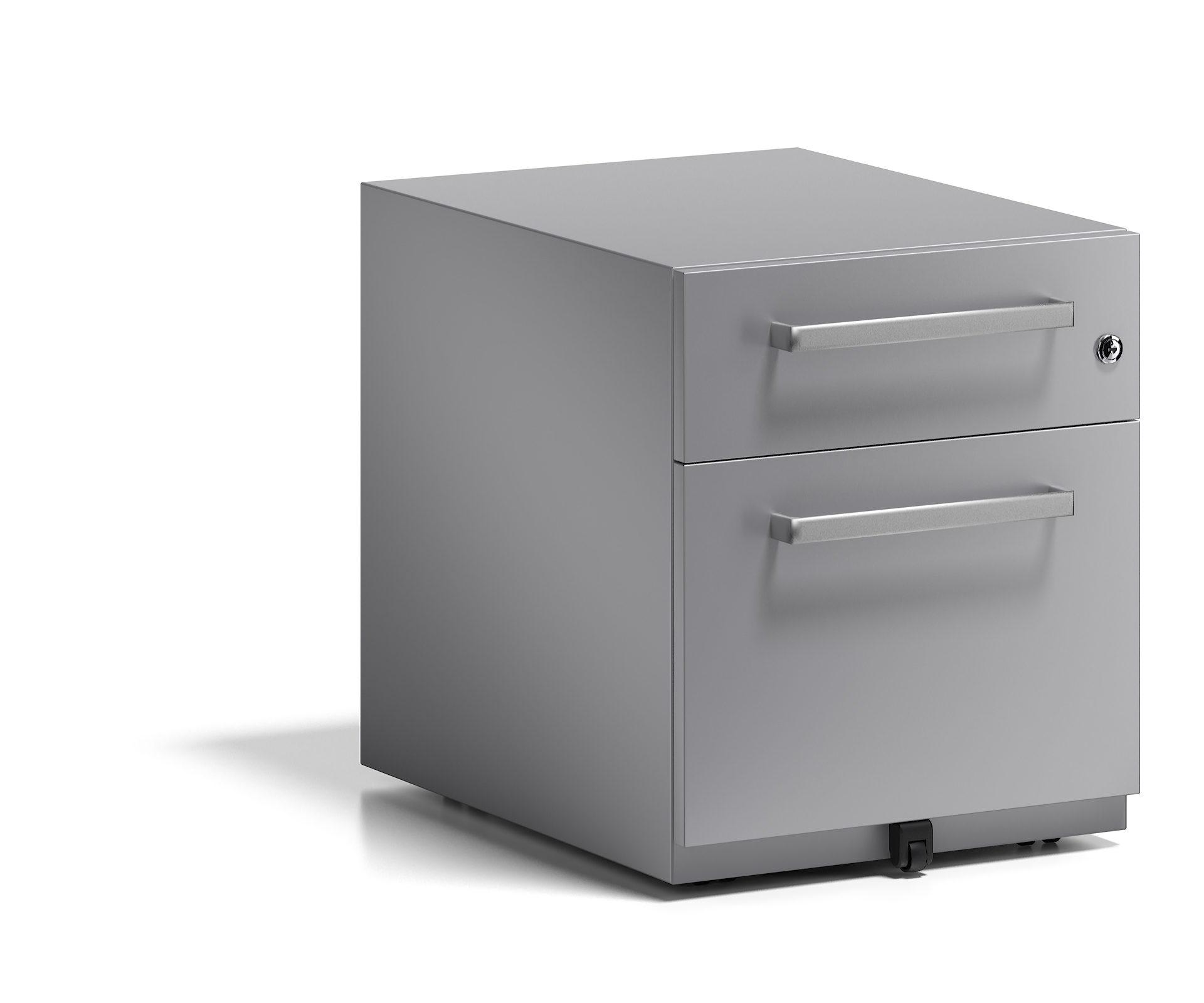 Bisley Rollcontainer Note™ mit Griff, 1 Universalschublade, 1 HR-Schublade; T 565 mm
