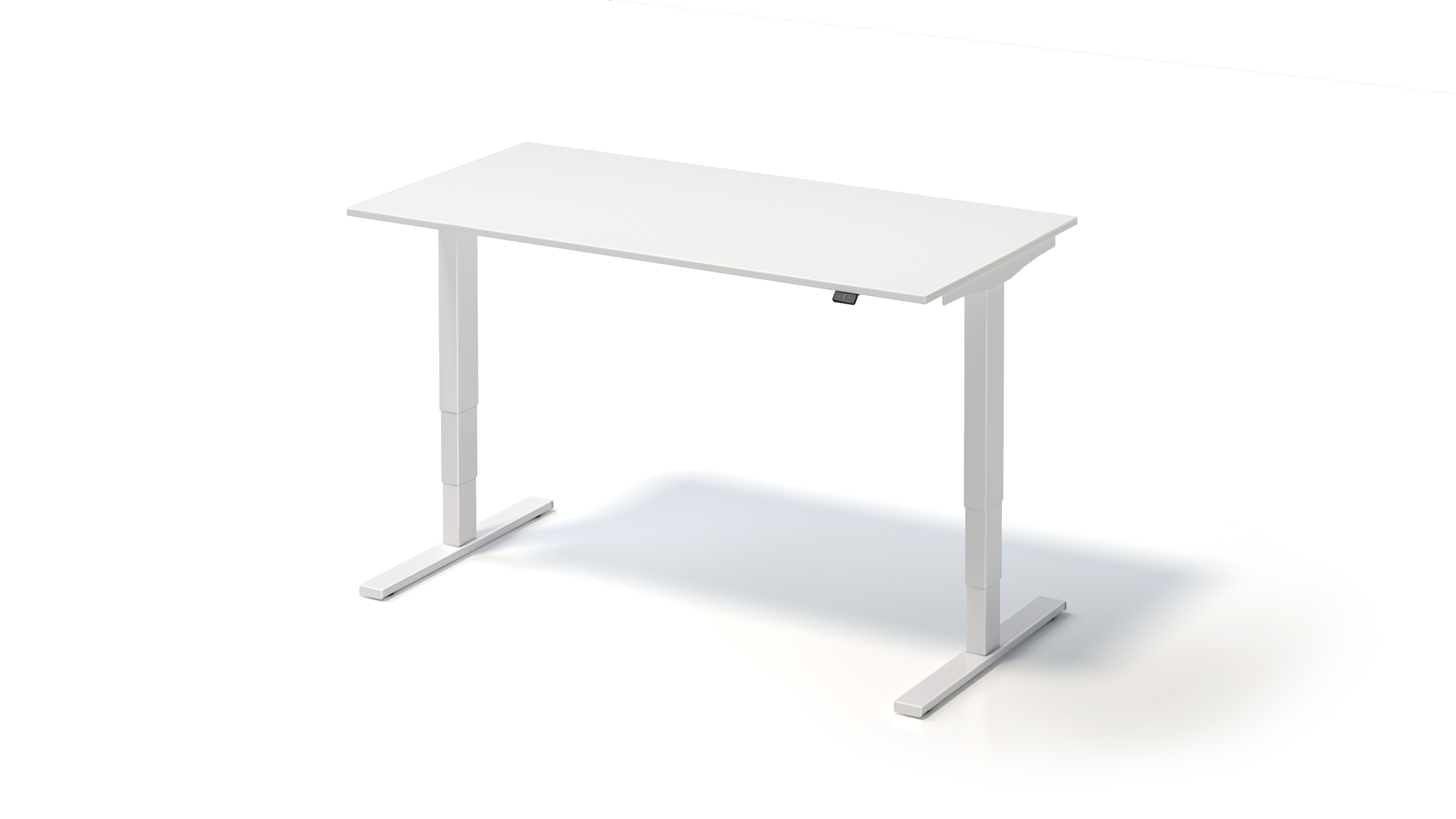 Bisley Varia Schreibtisch, 650-1250 mm elektr. höhenverstellbar, 1600 x T 800, weiß
