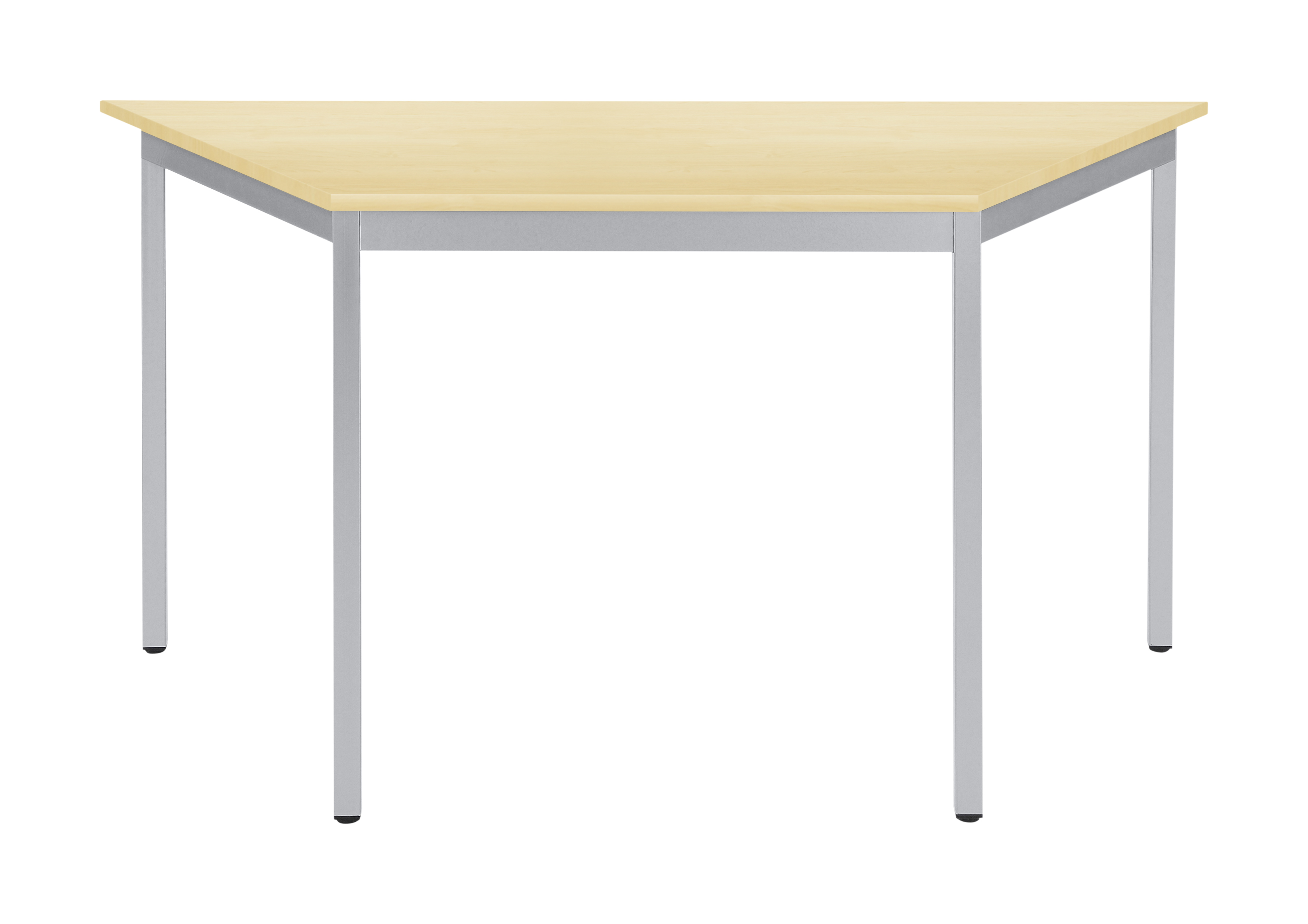 Bisley Mehrzwecktisch, Trapez, Gestell pulverbeschichtet, aluminium-ahorn, 1200x600