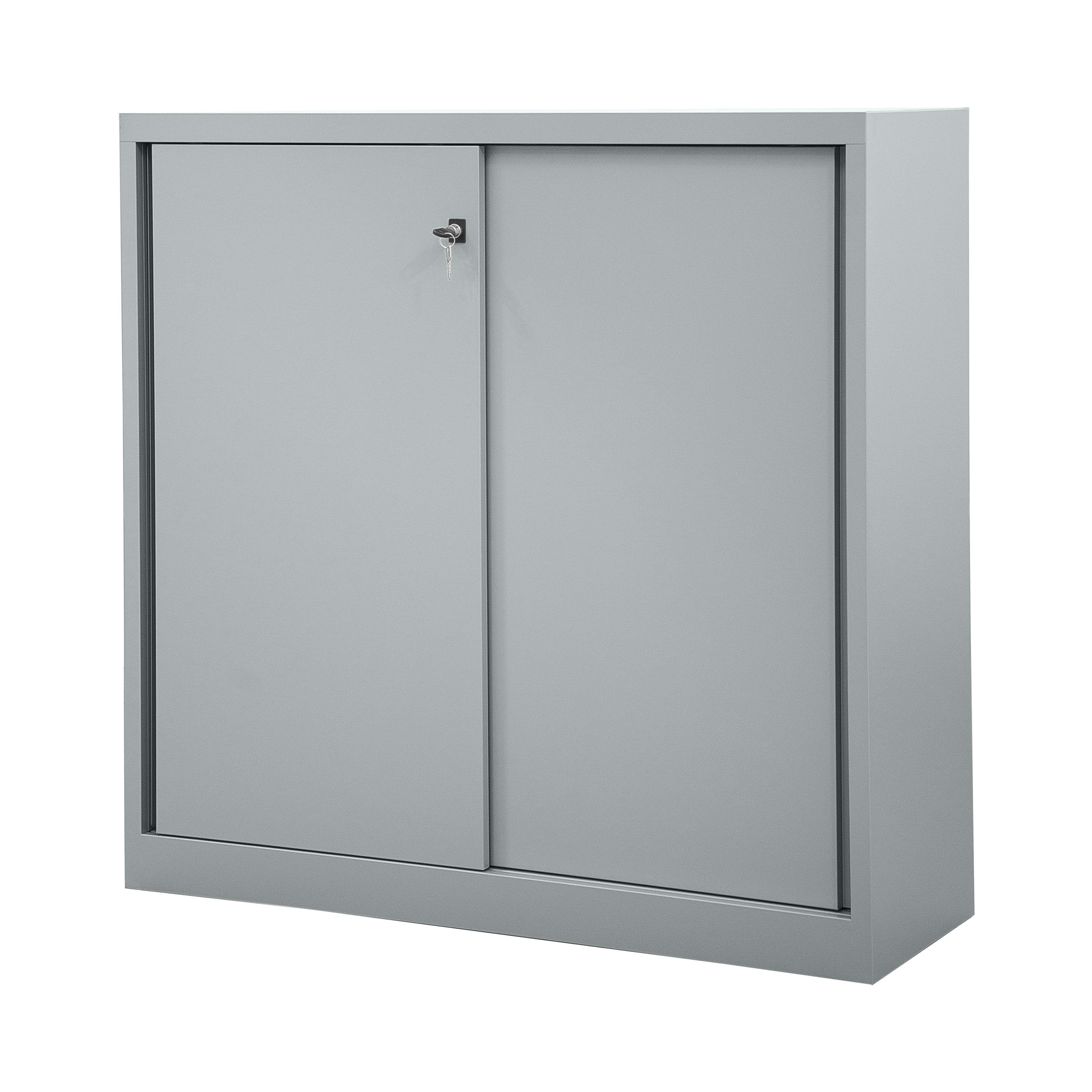 Bisley Schiebetürenschrank ECO, 2 Fachböden, 3 Ordnerhöhen, B 1200 mm