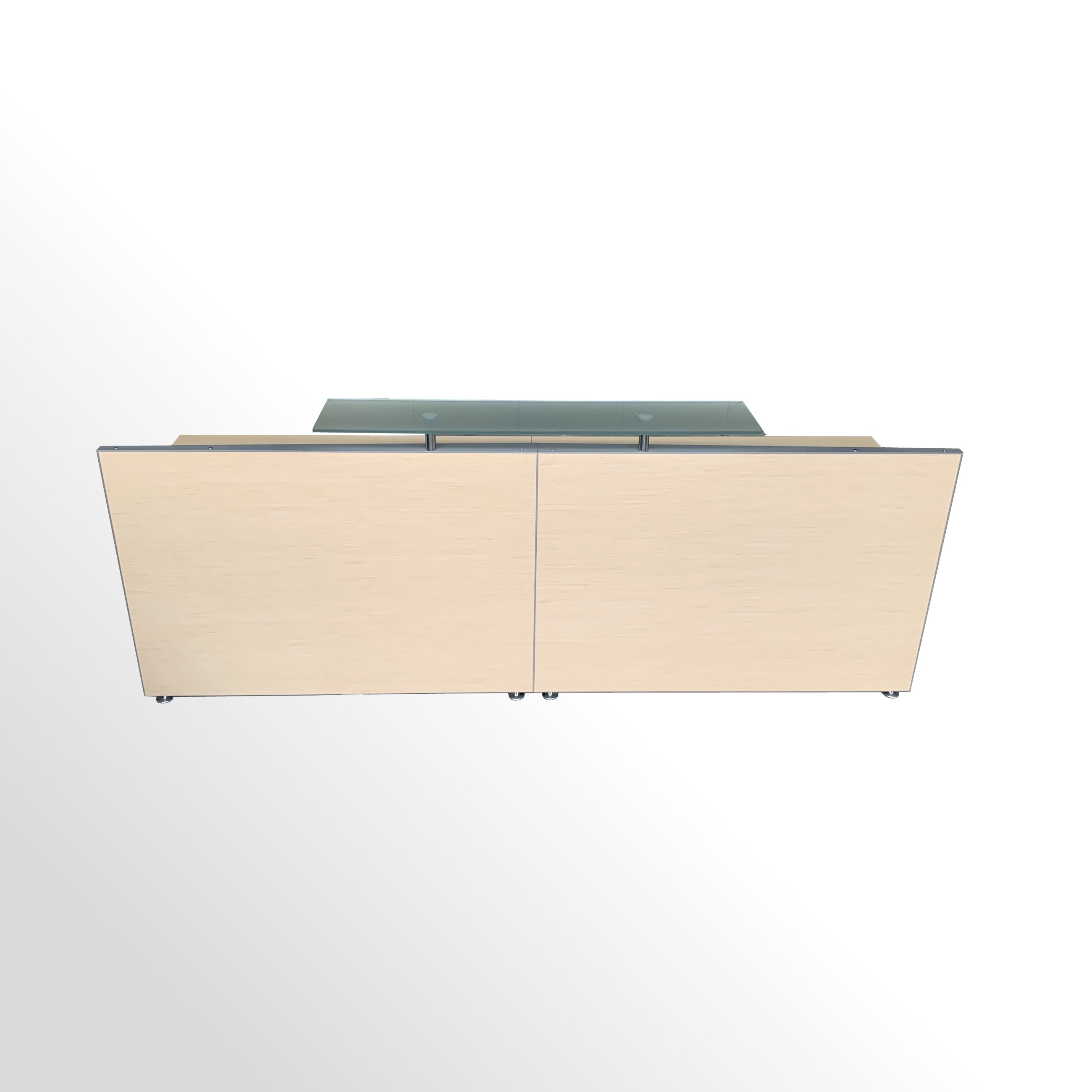 Bralco-Eiche-gebleicht-Empfang-eckig-1 Hochwertiges italienisches Design-Empfangselement - Eiche gebleicht