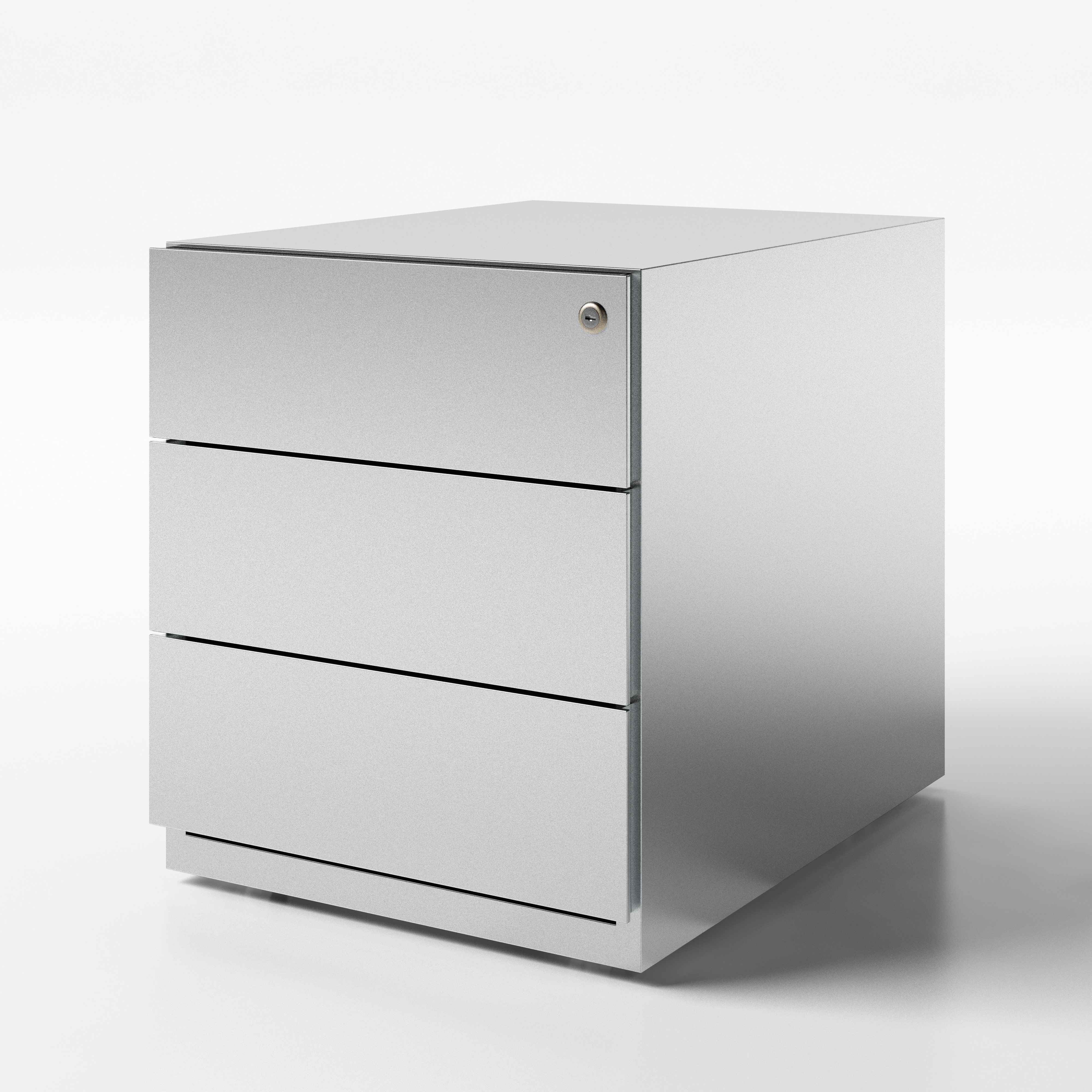 Bisley Rollcontainer Note™ mit Griffleiste, 3 Universalschubladen; T 565 mm