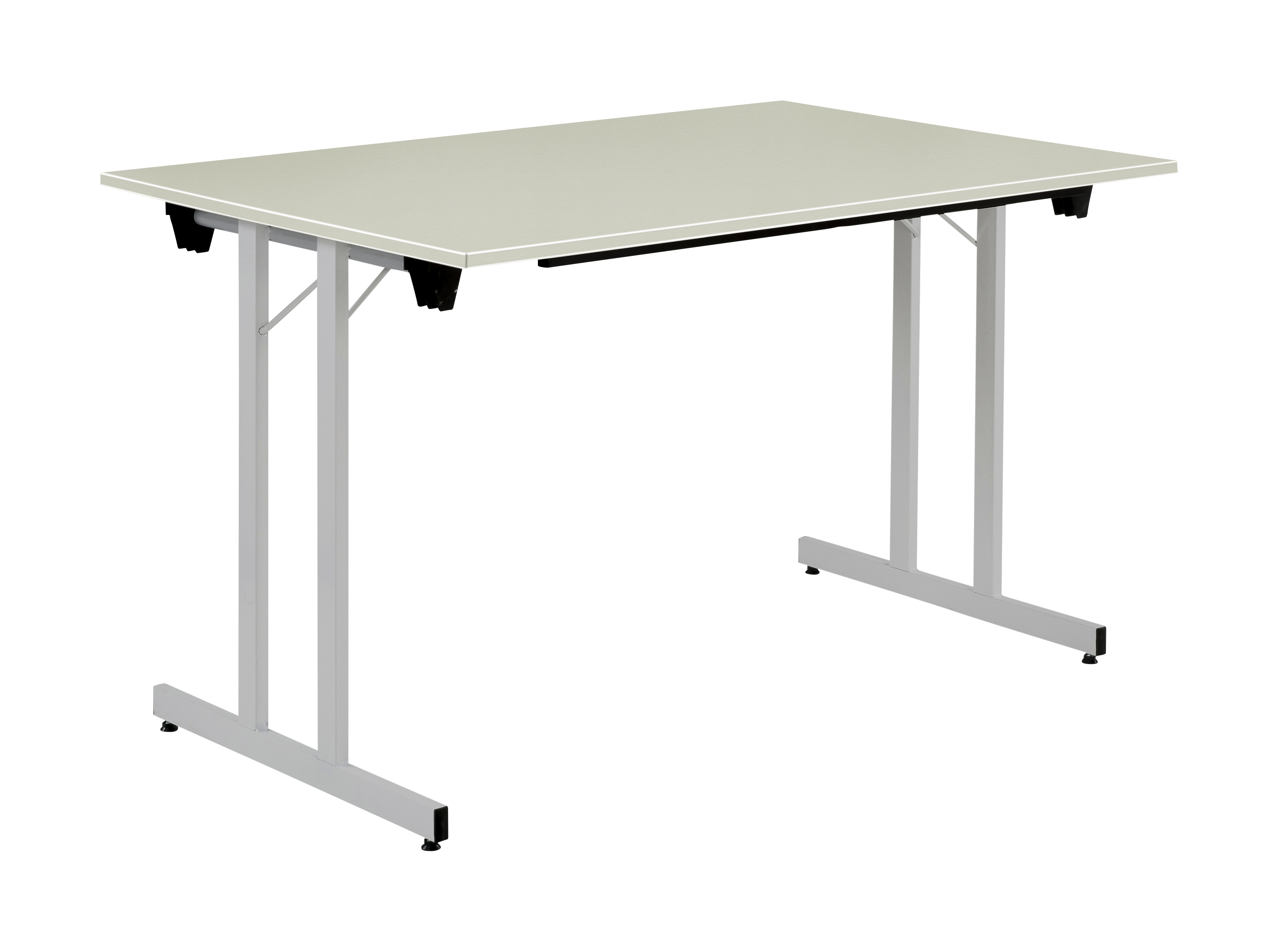 Bisley Klapptisch, Gestell aus Stahl, pulverbeschichtet, aluminium-grau; B 1200 x T 600 mm