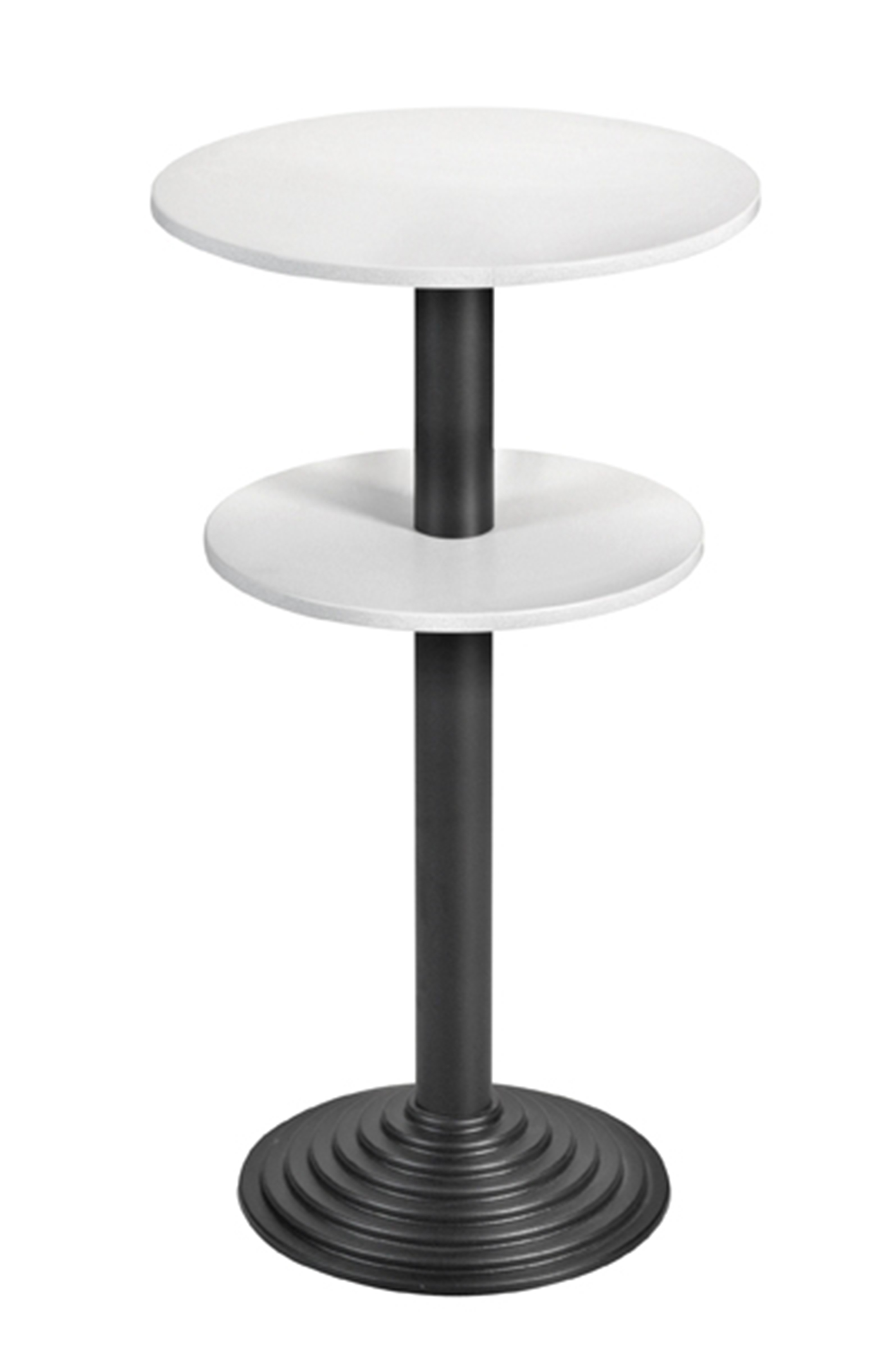 Bisley Stehtisch, rund, 2 Platten, Tischplatte 38 mm, Dekor: Grau|Gestell:Schwarz; Ø 600 mm