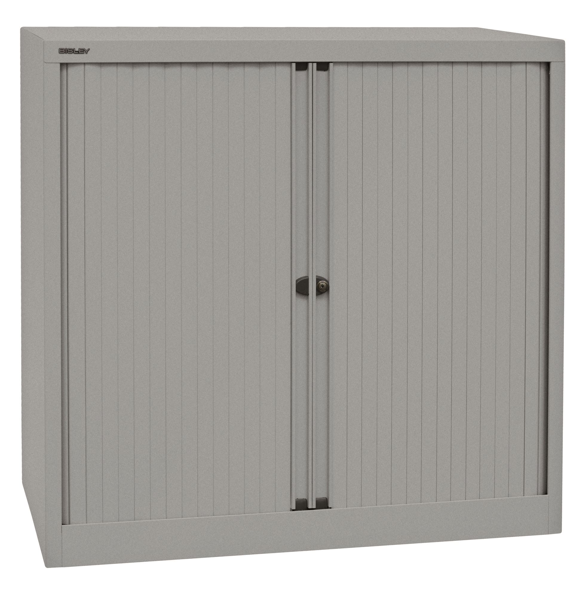 Bisley Rollladenschrank EuroTambour, 2 Fachböden, 2,5 OH, B 1000 mm, Korpus/Rollladen: Silber