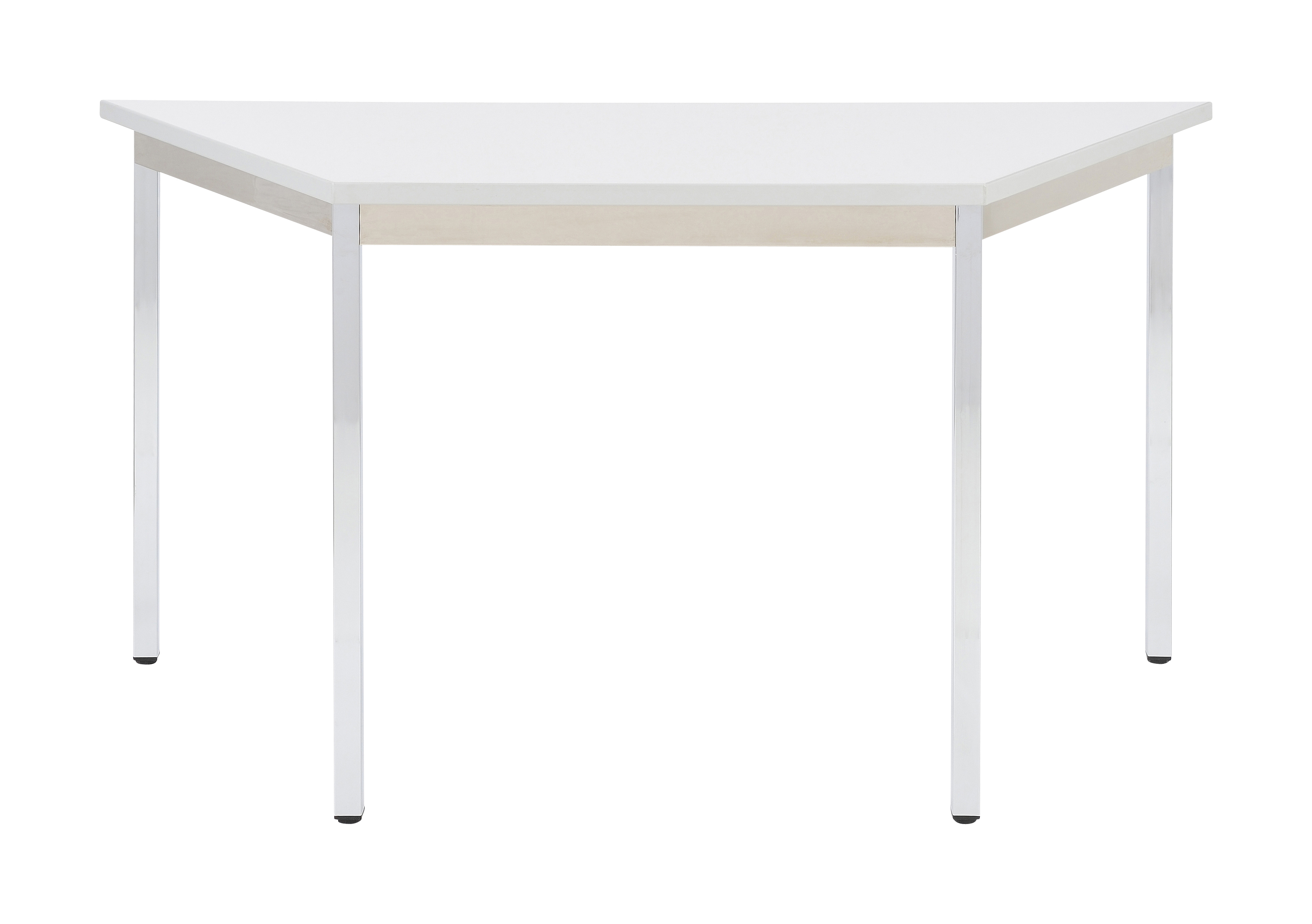 Bisley Mehrzwecktisch, Trapez, Gestell verchromt, Tischplatte 25 mm, grau; 1400x700