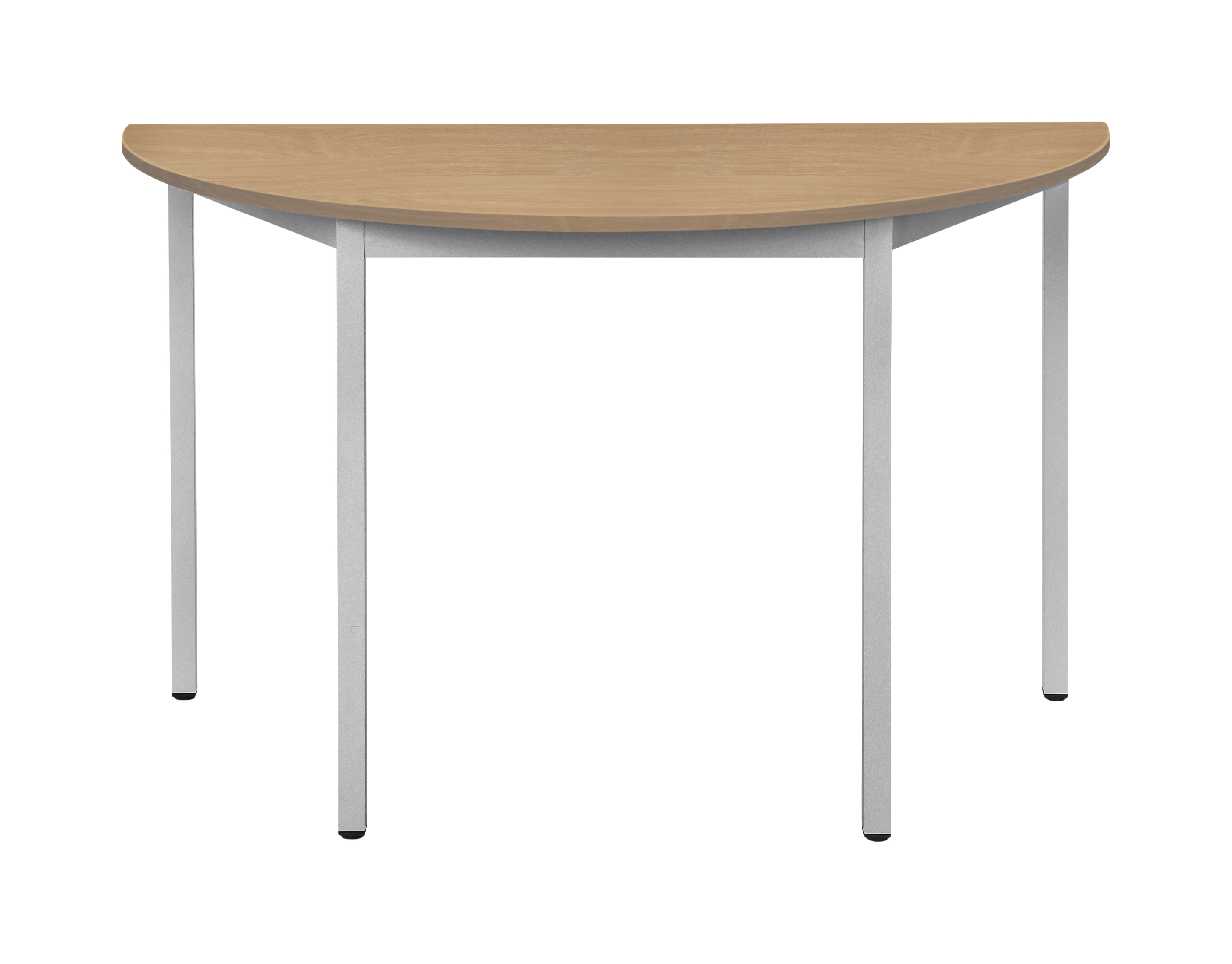 Bisley Mehrzwecktisch, halbrund, Gestell verchromt, Tischplatte 25 mm, buche; 1200x600