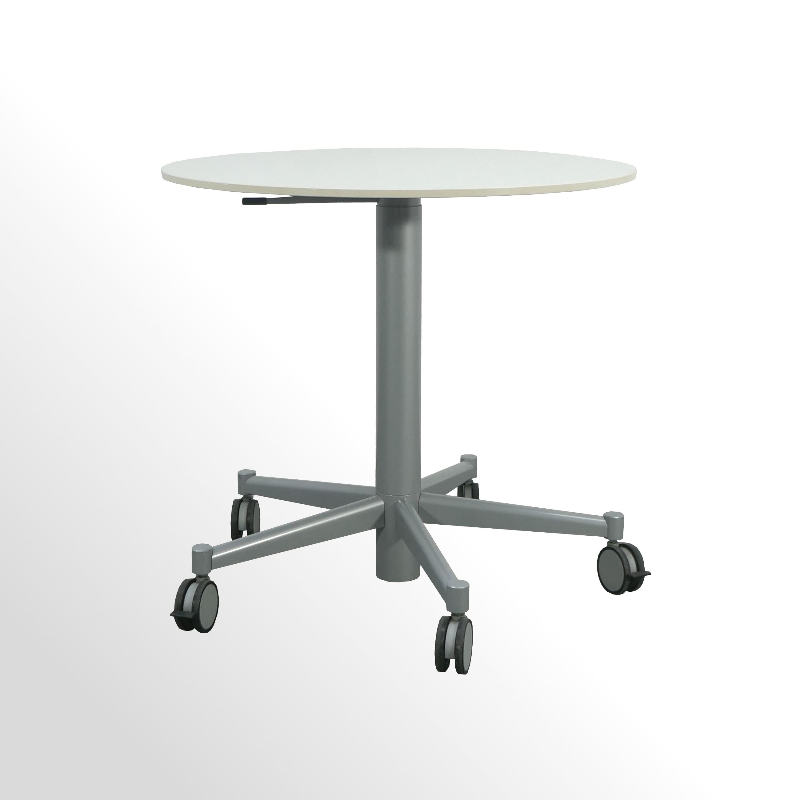 Vario-Stehtisch-per-Gaslift-h-henverstellbar-Alu-weiss-1 Gebrauchter Vario Besprechungs- und Konferenztisch - per Gasfeder höhenverstellbar