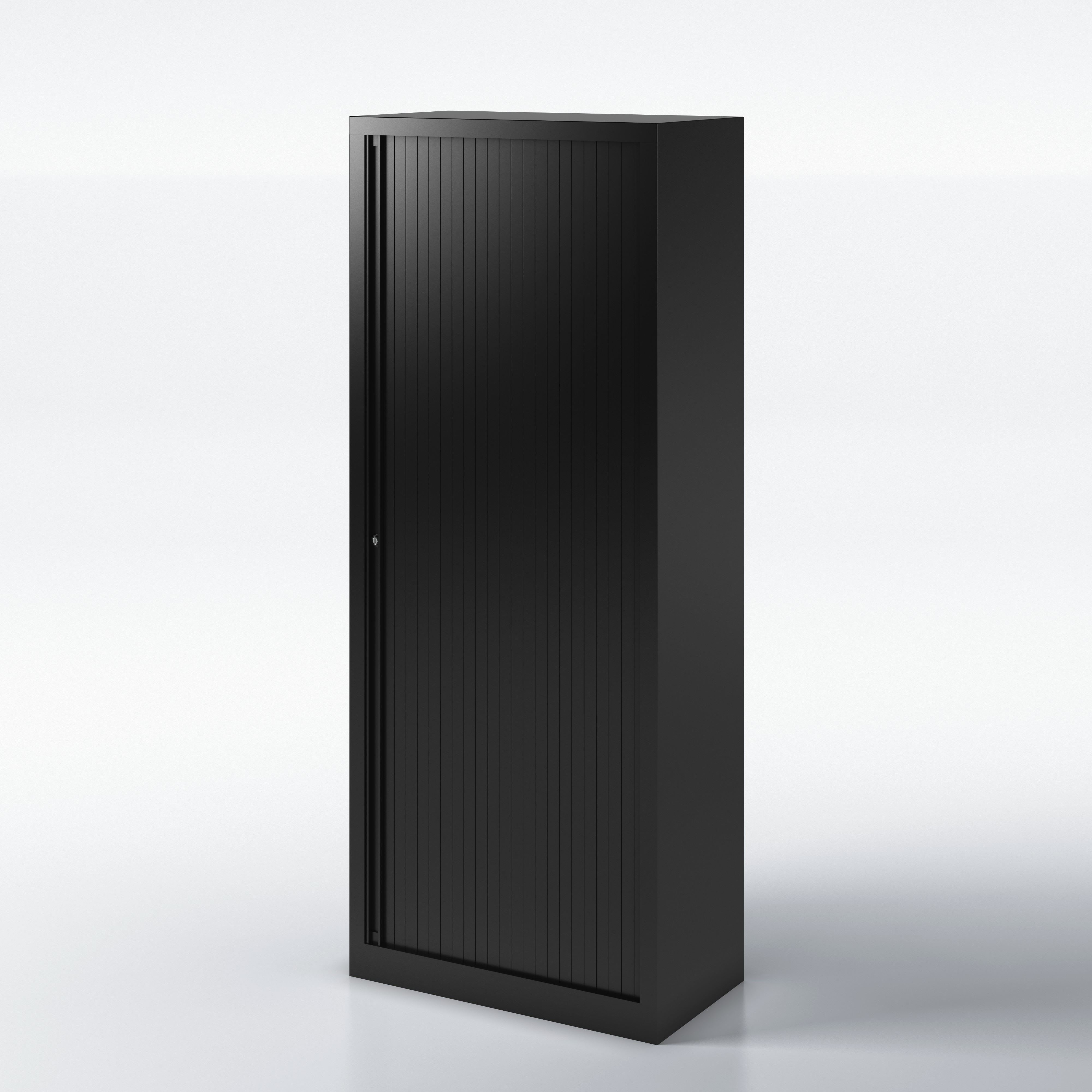 et40819_left_black Bisley Rollladenschrank EuroTambour, 4 Fachböden, 5 OH, B 800 mm, Korpus/Rolllade: Schwarz