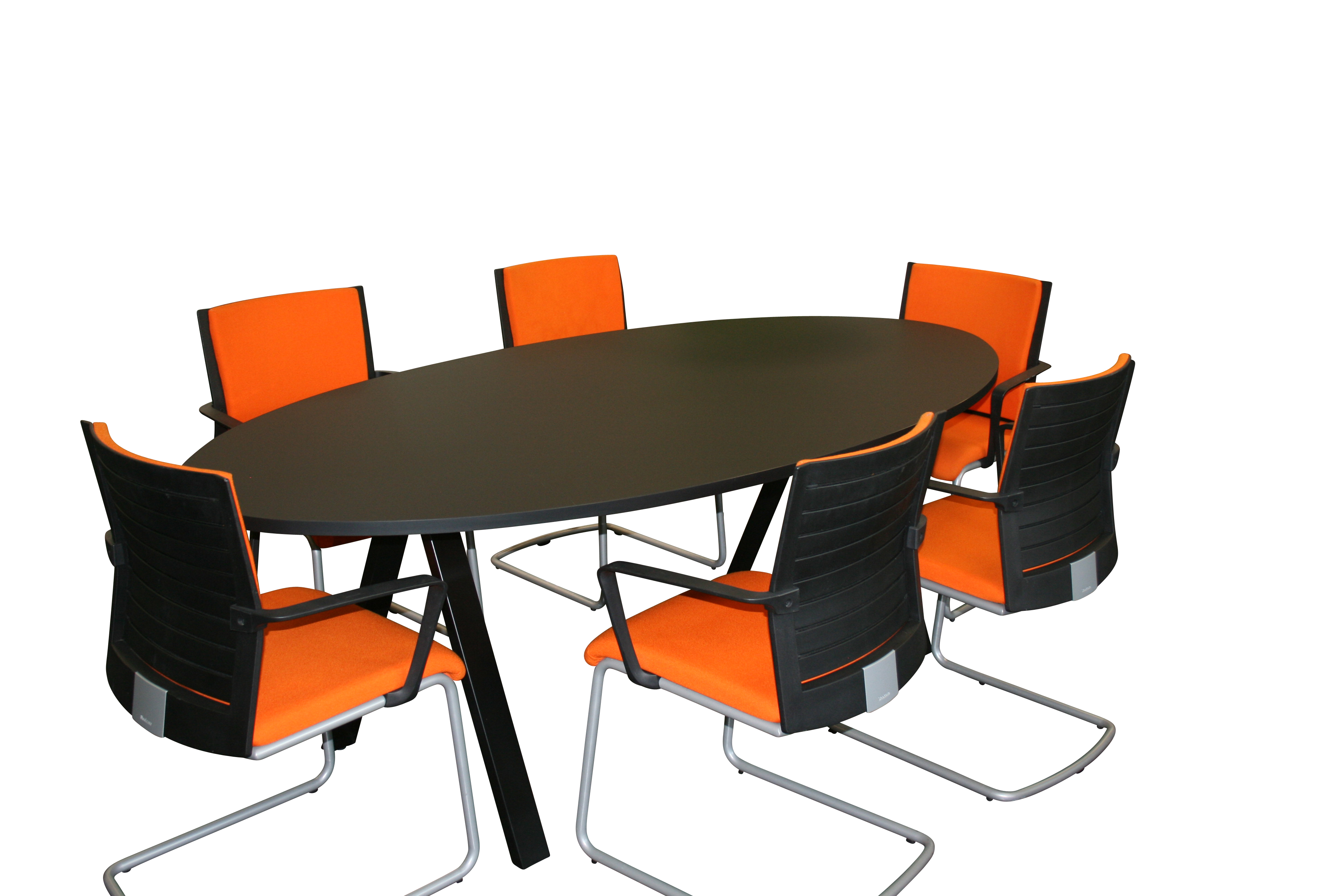 Günstiger Besprechungstisch 2200 x 1100 mm | Platte schwarz | Anti Finger Print