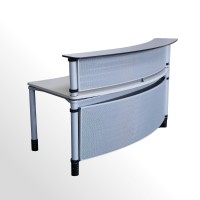 Gebrauchtes Steelcase Quadrino Empfangselement - Empfangstresen | Grau-Aluminium